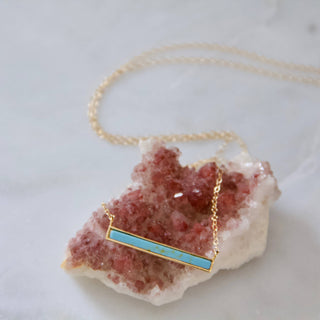 Turquoise Bar Necklace | Gold Filled OR Sterling Silver