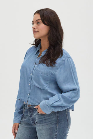 Ellison Button-Up Denim Shirt Medium Blue