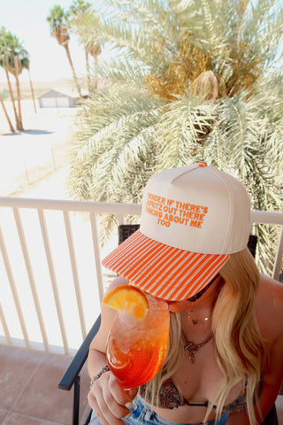 Spritz Hat Orange Striped Bill | Embroidered Hat