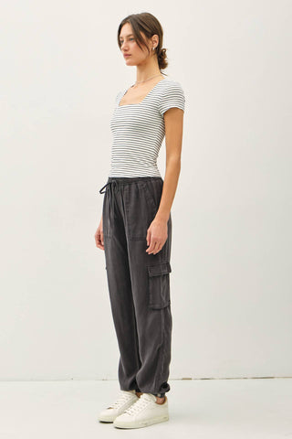 Double Lined Striped Square Neck Shirt