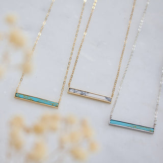 Turquoise Bar Necklace | Gold Filled OR Sterling Silver