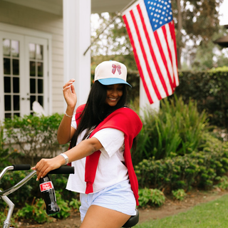 USA Striped Bow- Red/Light