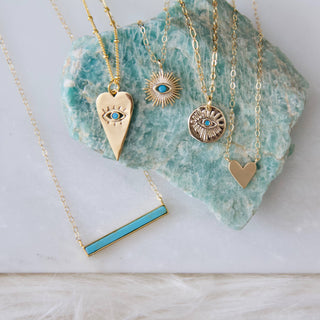 Turquoise Bar Necklace | Gold Filled OR Sterling Silver