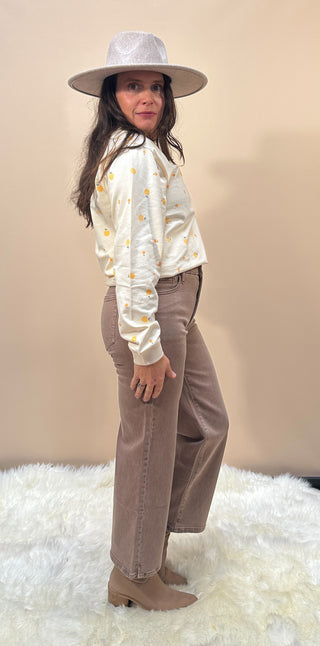 Peachy Keen Organic Cotton Pullover Sweatshirt