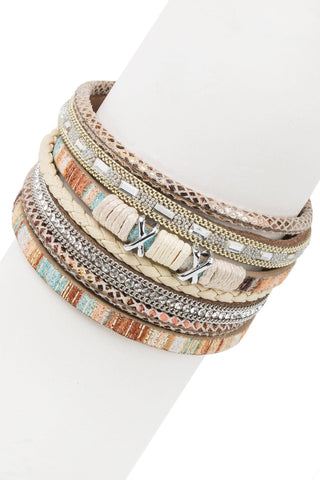 Sweet Sands Multi Strand Leather Bracelet