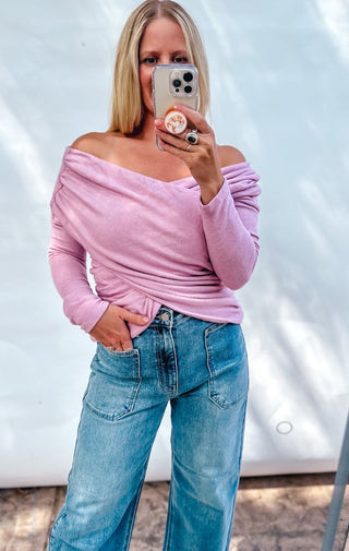 Lilac Skies Off-Shoulder Top