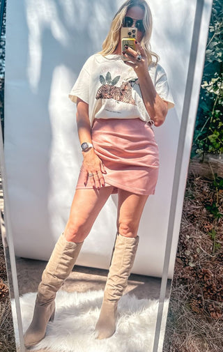 High Waist Wrap Mini Skirt