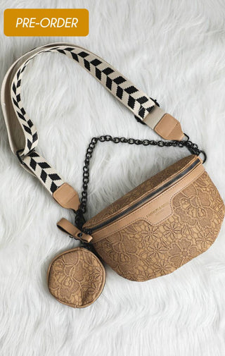 Colorblock Strap Chain Shoulder Bag With Coin Purse