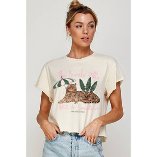 Beverly Hills Hotel Vintage Graphic Crop Top