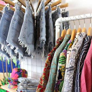 High-Rise Upcycled Denim Levi Cutoff Shorts | Frayed