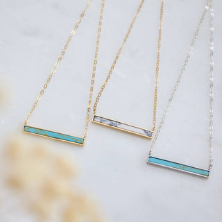 Turquoise Bar Necklace | Gold Filled OR Sterling Silver