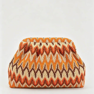 Zigzag Knit Clutch Bag