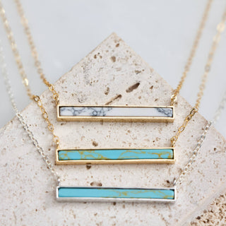 Turquoise Bar Necklace | Gold Filled OR Sterling Silver