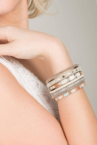 Sweet Sands Multi Strand Leather Bracelet