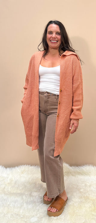 Dreamy Dusty Rose Cardigan With Pockets