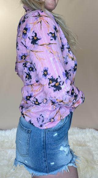 Midnight Bloom Button Down