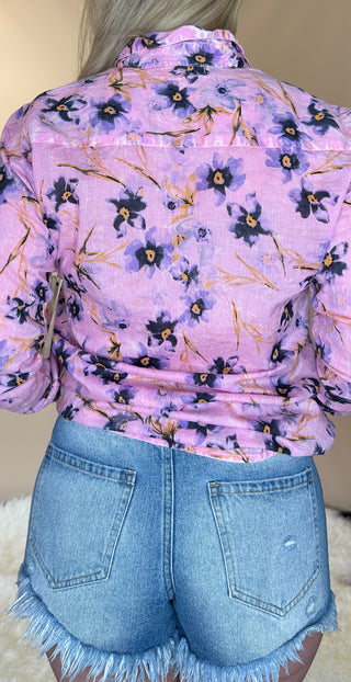 Midnight Bloom Button Down