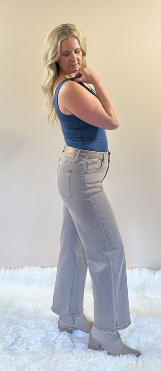 Double Lined Scoop Neck | Denim Blue