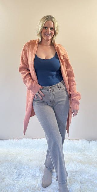 Double Lined Scoop Neck | Denim Blue