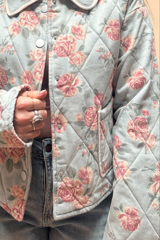 Flower Print Quilted Jacket