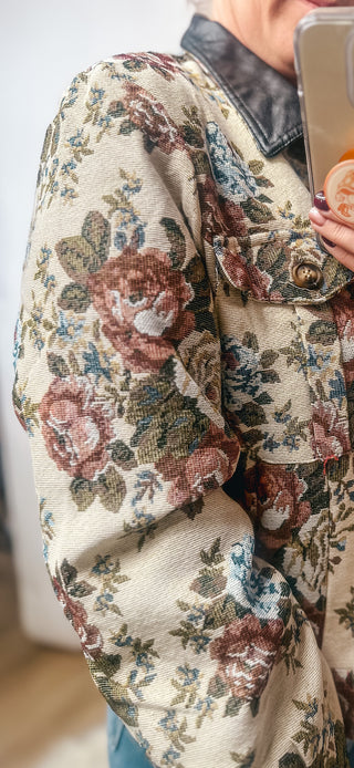 The Floral Print Zip Up Jacket