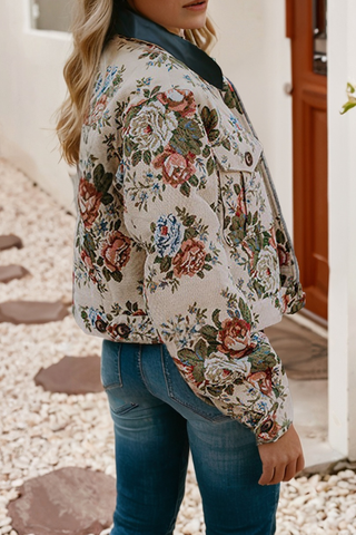 The Floral Print Zip Up Jacket