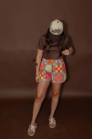 Patchwork Quilted Shorts