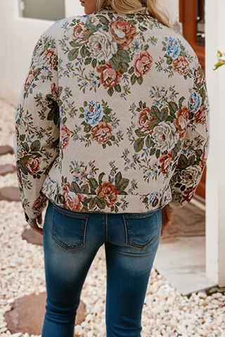 The Floral Print Zip Up Jacket