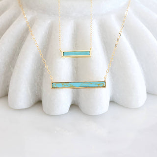 Turquoise Bar Necklace | Gold Filled OR Sterling Silver