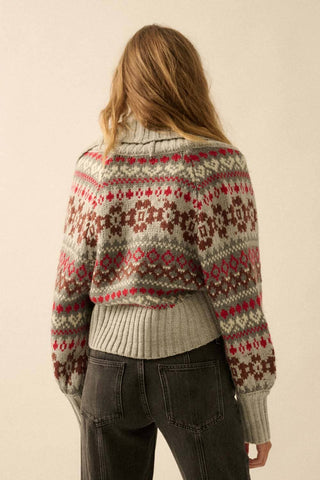 Alpine-Knit Shrug Cardigan and Tube Top Set