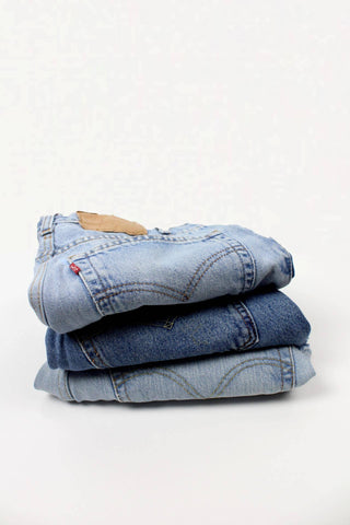 High-Rise Upcycled Denim Levi Cutoff Shorts | Frayed