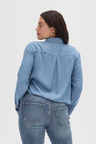 Ellison Button-Up Denim Shirt Medium Blue