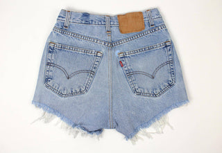 High-Rise Upcycled Denim Levi Cutoff Shorts | Frayed