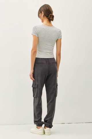 Double Lined Striped Square Neck Shirt