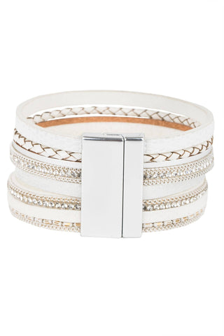 Santorini Pearl Leather Wrap Bracelet
