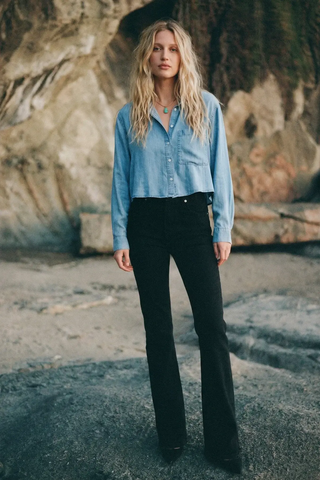 Ellison Button-Up Denim Shirt Medium Blue