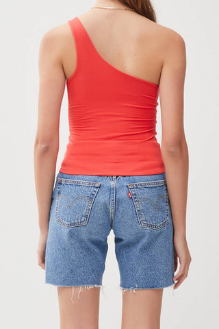 Double Lined One Shoulder Tank | Poppy