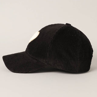 Heart Patch Corduroy Baseball Cap | 2 colors - Wedges And Wide Legs Boutique