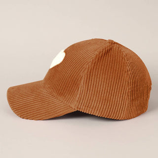 Heart Patch Corduroy Baseball Cap | 2 colors - Wedges And Wide Legs Boutique