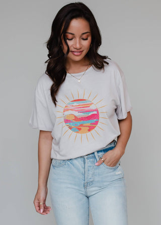 Multicolored Scene Tee - Wedges And Wide Legs Boutique