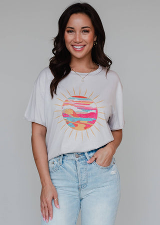 Multicolored Scene Tee - Wedges And Wide Legs Boutique