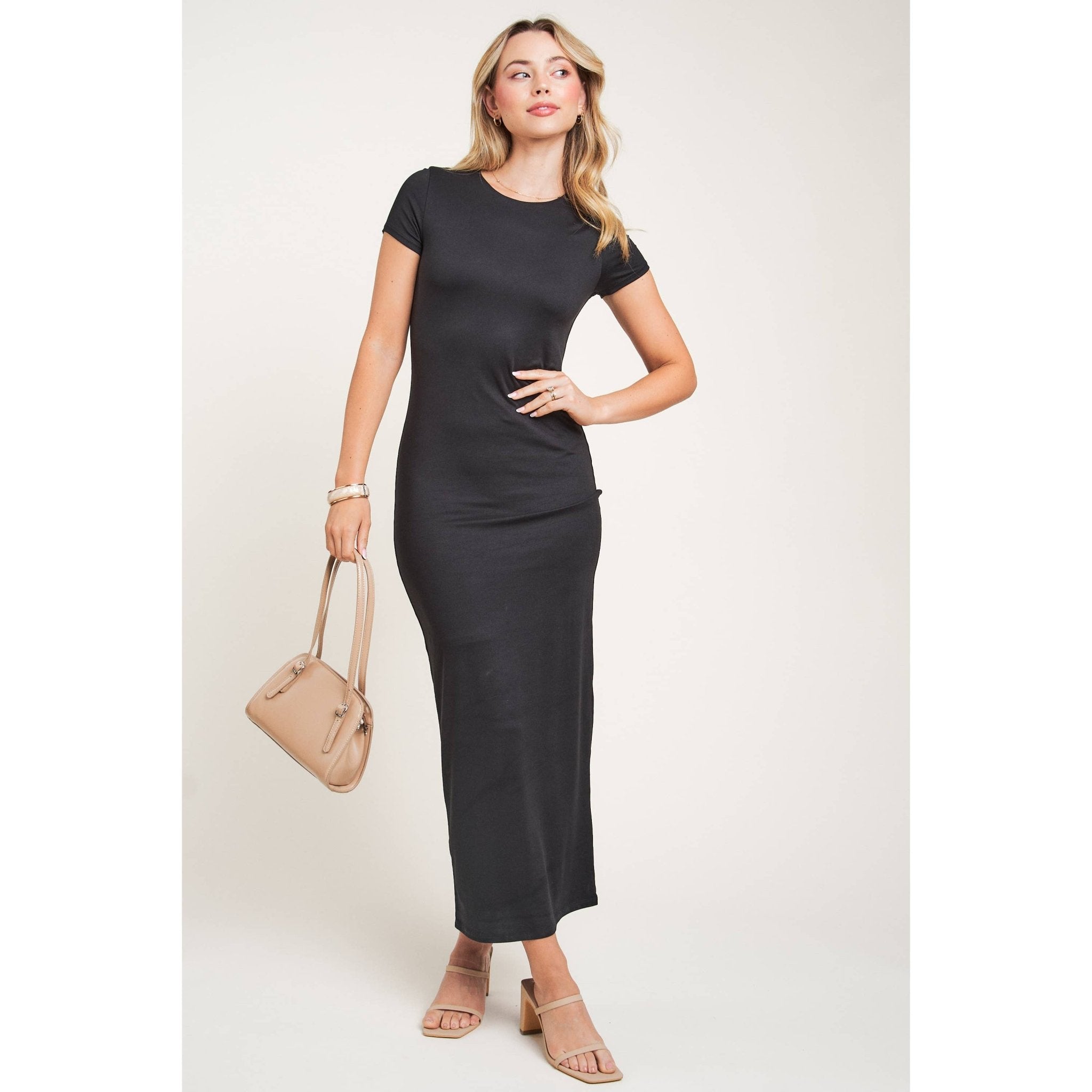 bodycon dress with wedges The Bodycon Maxi Dress S / Black