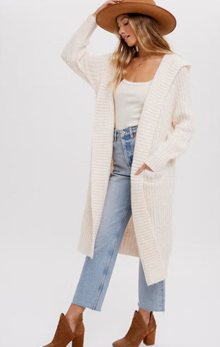 A Touch Of French Cardigan In Ecru - Wedges And Wide Legs Boutique