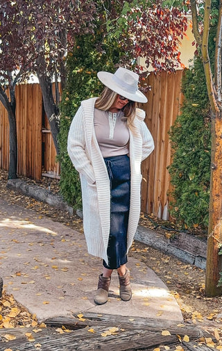 A Touch Of French Cardigan In Ecru - Wedges And Wide Legs Boutique