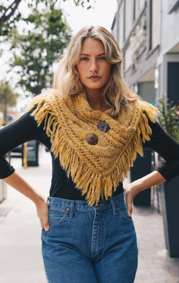 Boho Dreams Fringe Shoulder Warmer | 4 colors available - Wedges And Wide Legs Boutique