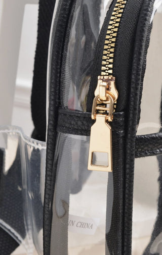 Clear Game Day Sling | Black - Wedges And Wide Legs Boutique
