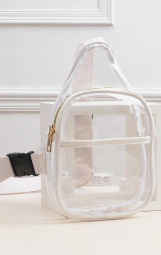 Clear Game Day Sling | White - Wedges And Wide Legs Boutique
