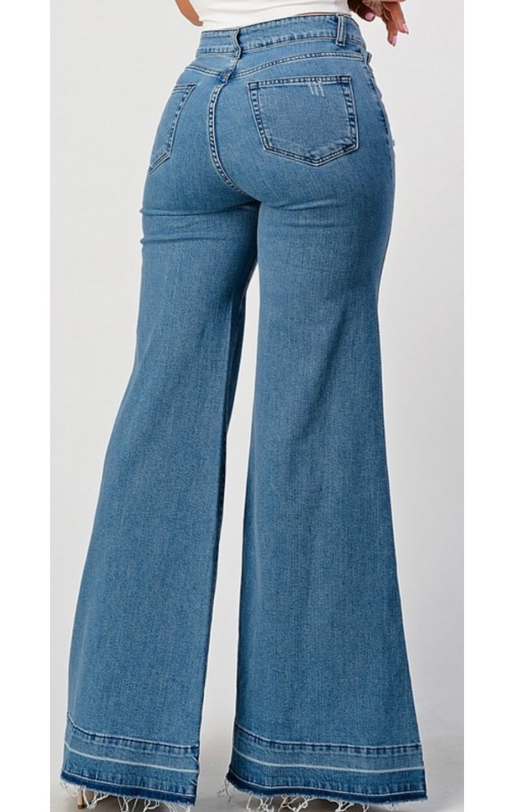 Dreamer Wide Leg Jeans - Wedges And Wide Legs Boutique