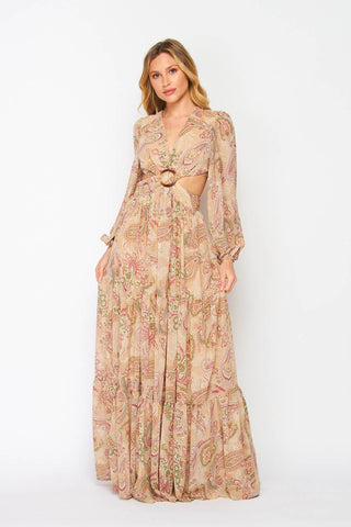 Earth Angel Paisley Maxi Dress - Wedges And Wide Legs Boutique