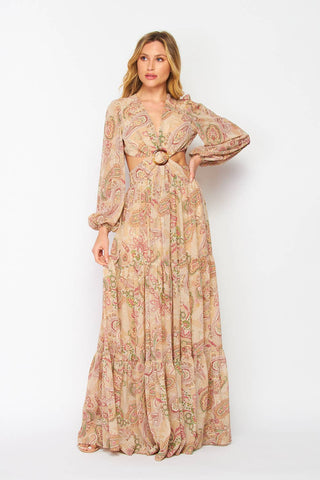 Earth Angel Paisley Maxi Dress - Wedges And Wide Legs Boutique